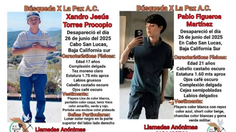 Xando y Pablo fueron encontrados sin vida después de desaparecer tras ser detenidos por la Policía Municipal de Los Cabos.