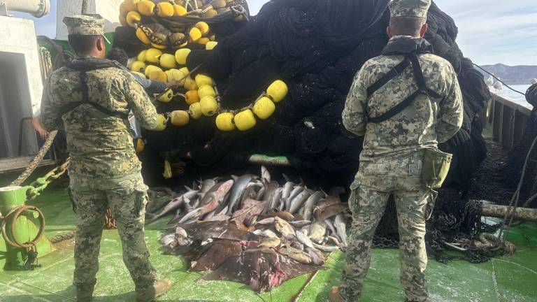 La embarcación “El Chuchin” fue asegurada por autoridades navales frente a Punta Chivato, Baja California Sur, por pesca de especies en veda.