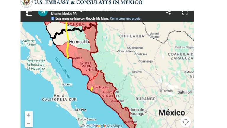 Alerta de viaje emitida por el Departamento de Estado de Estados Unidos.