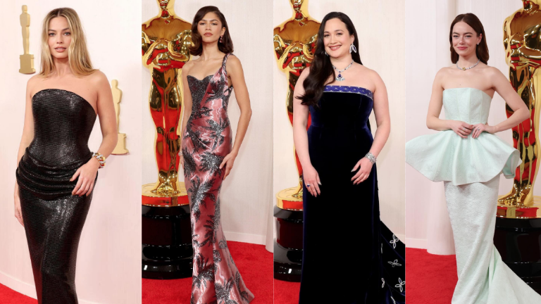 Margot Robbie, Zendaya, Lily Goldstan y Emma Stone.