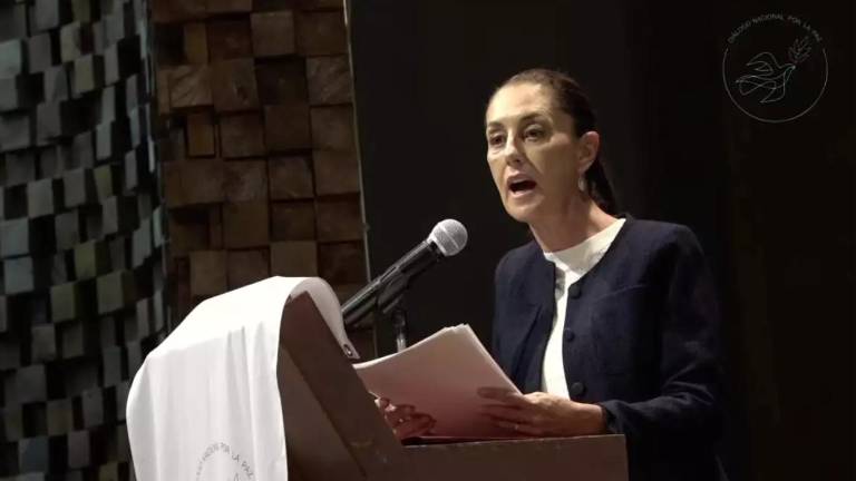 Claudia Sheinbaum Pardo durante su participación en la firma del Compromiso Nacional por la Paz.