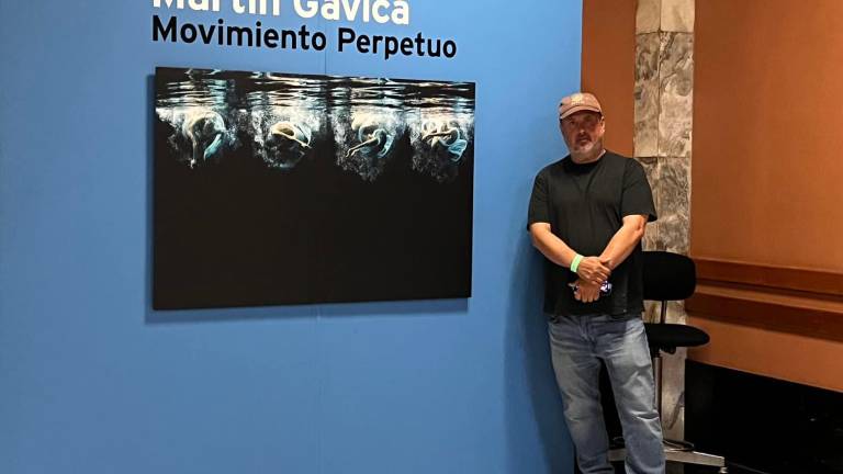 Martín Gavica, durante la inauguración de su exposición en el Palacio de Bellas Artes.