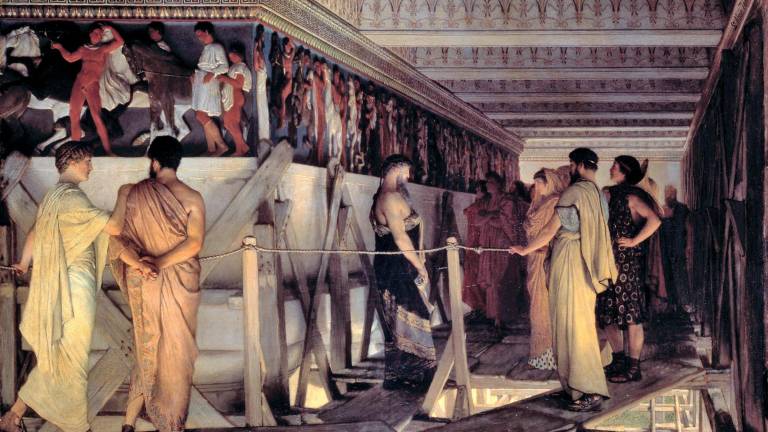 Lawrence Alma Tadema. Fidias, mostrando el piso del Partenón (1868).