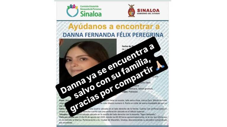 Familiares confirmaron que Danna Fernanda ya se encuentra en casa. Gonzalo también ya habría aparecido, mientras sigue la búsqueda de otro acompañante, Rodolfo.