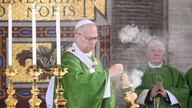 León XIV presidió la Santa Misa que presidió en el Santuario de Santa María de la Rotonda en Albano, localidad vecina de Castel Gandolfo.