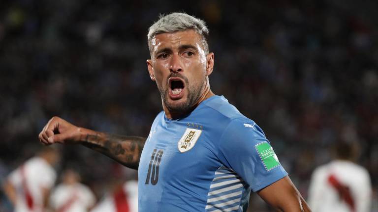Giorgian de Arrascaeta marca el gol de los charrúas.
