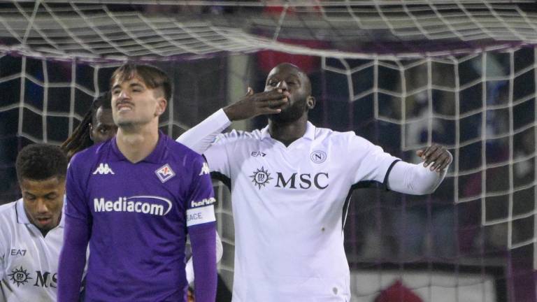 Romelu Lukaku festeja su gol.