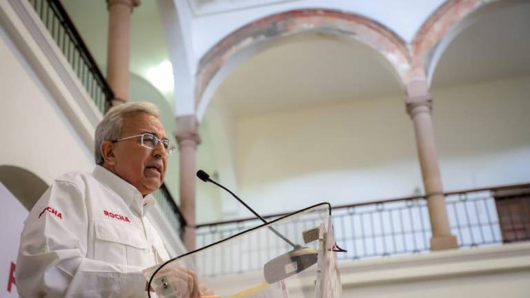 Rubén Rocha Moya, candidato a la Gubernatura por Morena y el Partido Sinaloense.