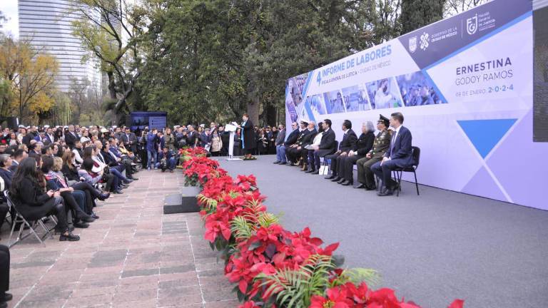 Ernestina Godoy Ramos presenta su informe de actividades al frente de la Fiscalía de la CDMX.