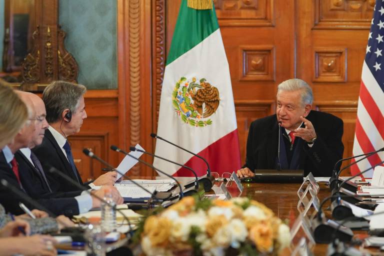 López Obrador se reúne con Blinken y Mayorkas en Palacio Nacional