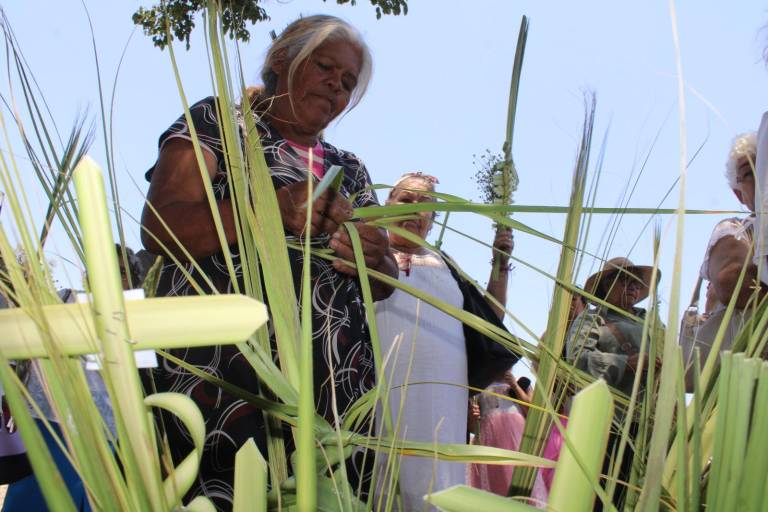 Cesárea honra a su madre en cada palma que tejen sus manos