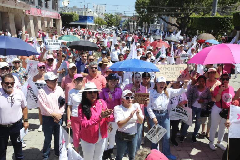 Se forma la Marea Rosa en Mazatlán para defender a la democracia