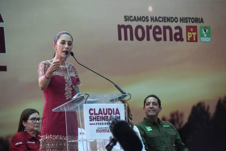 Recicla Claudia Sheinbaum discurso de precampaña en mitin de Culiacán
