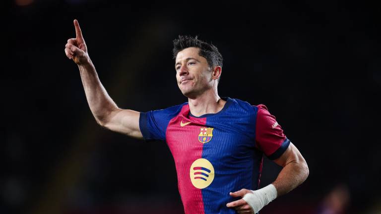 Lewandowski festeja su gol.