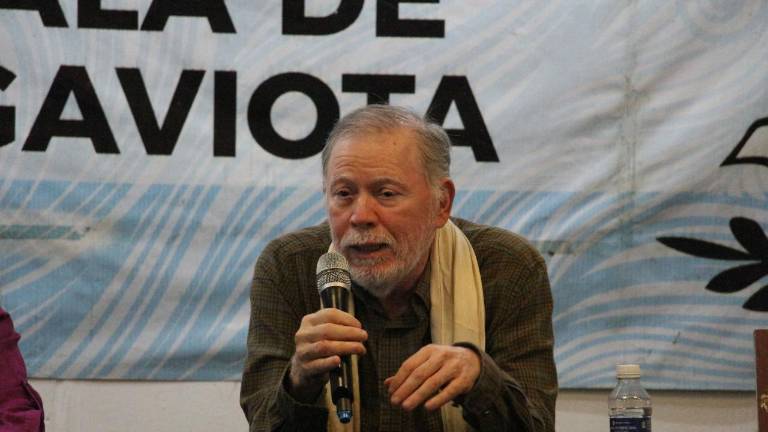 Agustín Velázquez Soto, durante la presentación de su libro.