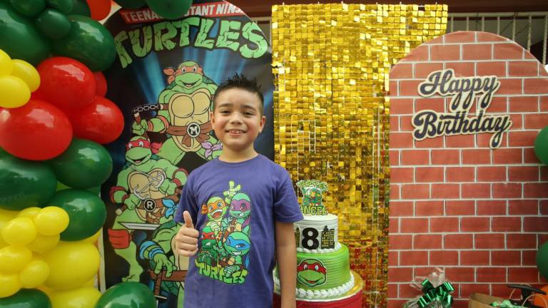 Ángel Miguel Maldonado Zubiría festejó su cumpleaños número 9 al estilo de “Las Tortugas Ninja”.