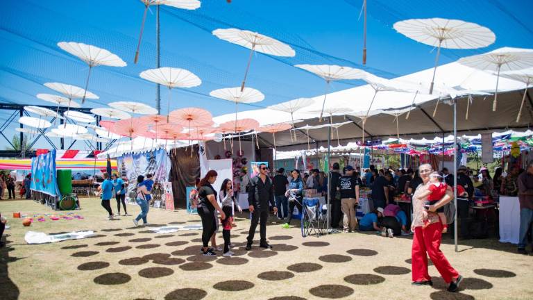 Las personas disfrutan en el festival los atractivos de la cultura japonesa.