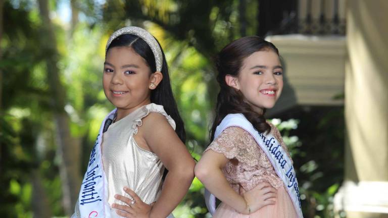 Ángela Salazar y Ximenta Lizárraga son las pequeñas que participan en la contienda de Reina Infantil del Carnaval