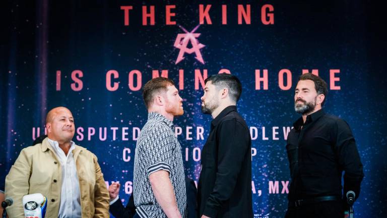 Saúl “Canelo” Álvarez y John Ryder, frente a frente tras el anuncio del mexicano.