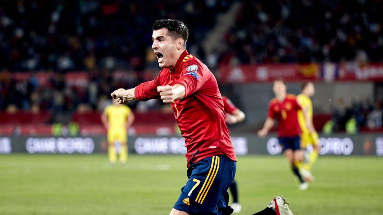 Álvaro Morata festeja su gol.