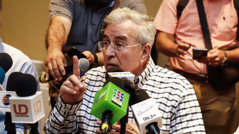 Rubén Rocha Moya, Gobernador electo de Sinaloa, en conferencia de prensa.