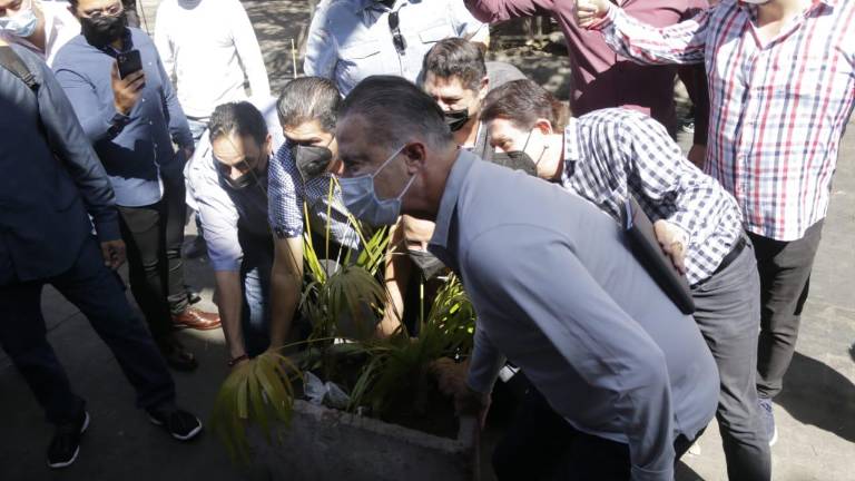 Quirino da la razón a comerciantes del Centro de Culiacán y retiran maceteros