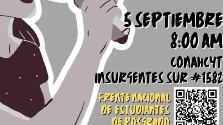 Los estudiantes afectados, conformados en un Frente, se manifestarán este martes afuera del Conahcyt.