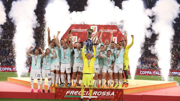 Inter celebra la obtención de la Copa.