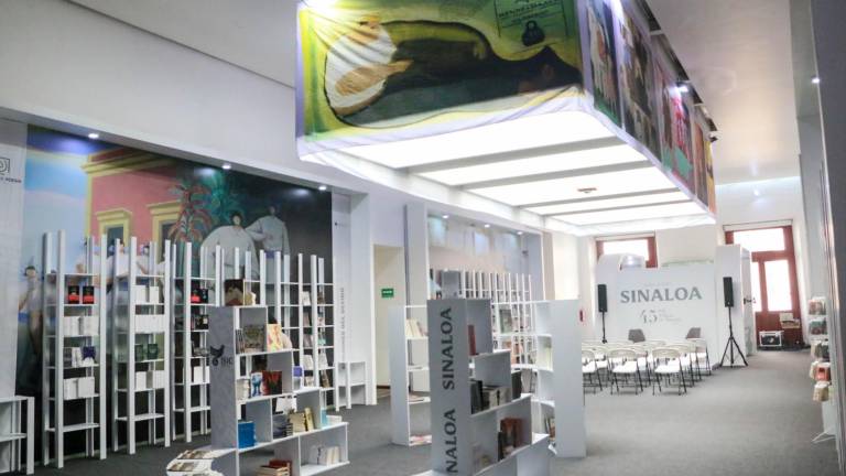 El Pabellón de Sinaloa, en la Feria Internacional del Libro del Palacio de Minería, en la Ciudad de México.
