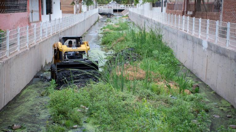 Los trabajos de desazolve y limpieza en canales buscan evitar taponamientos y encharcamientos durante las lluvias.