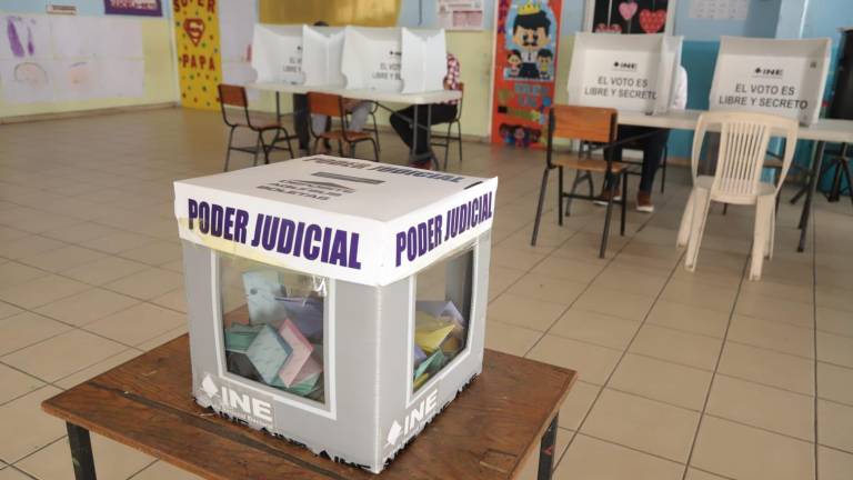 Personal del INE en Mazatlán se prepara para recibir los paquetes electorales del Distrito 06 tras una jornada con baja participación ciudadana.