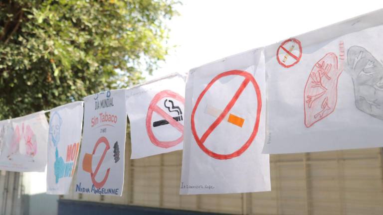 Conmemora el alumnado de la escuela primaria “Club de Leones”, en E Rosario el Día Mundial Sin Tabaco.