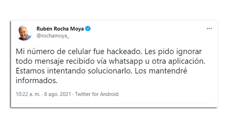 El Gobernador electo anunció el hecho en su cuenta de Twitter.