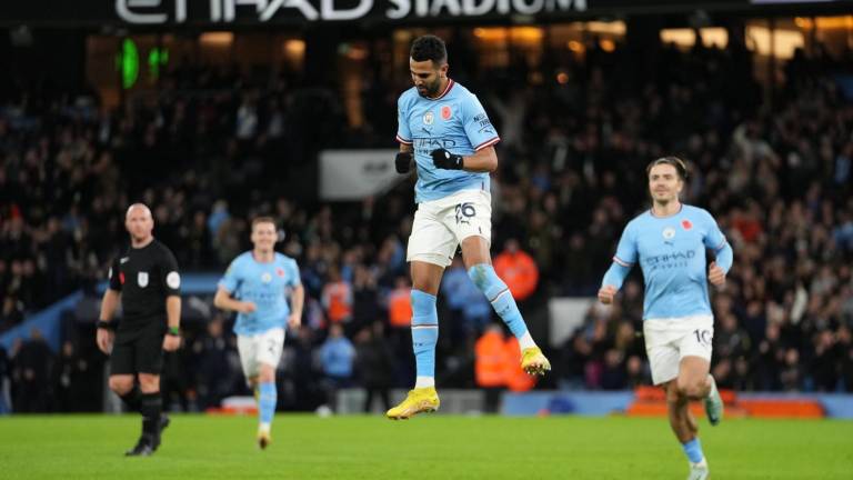 Riyad Mahrez festeja su gol.