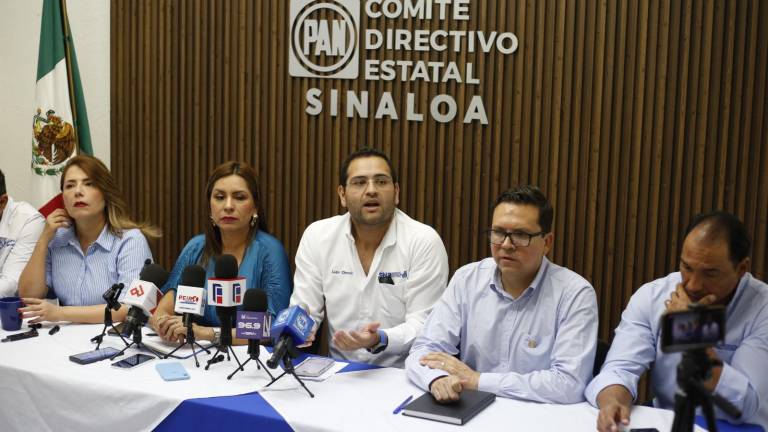 Conferencia de prensa de la dirigencia del PAN en Sinaloa.