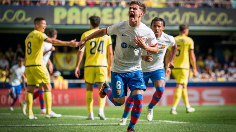 Gavi abrió la cuenta goleadora para el Barcelona en La Cerámica.