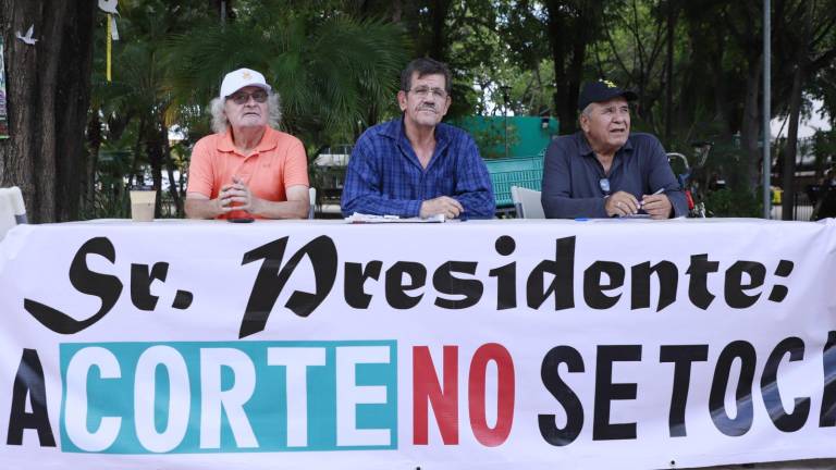 Los ciudadanos están en la plazuela Álvaro Obregón, a un costado de la Catedral de Culiacán.