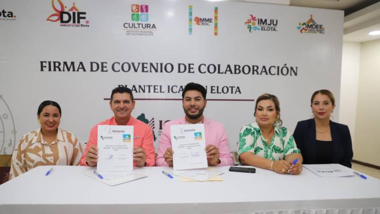 Firman convenio Icatsin y Gobierno Municipal de Elota para ofrecer capacitación a la población.