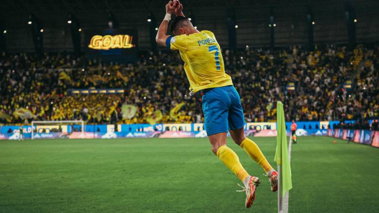 Cristiano Ronaldo festeja su gol.
