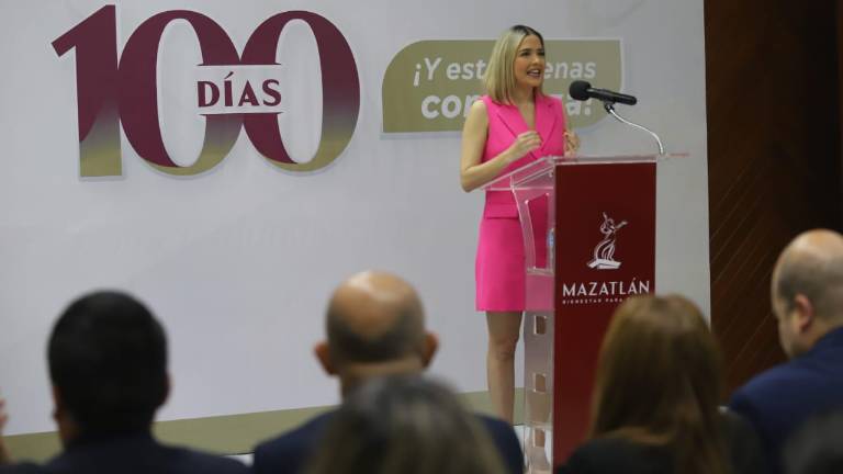 Estrella Palacios Domínguez, Presidenta Municipal de Mazatlán, presenta el Informe de los Primero 100 días de su Gobierno.