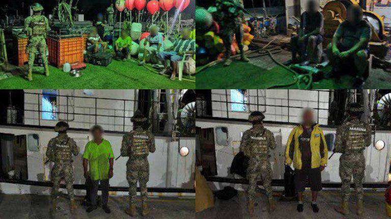 Infantes de marina aseguraron la droga y detuvieron a la tripulación.