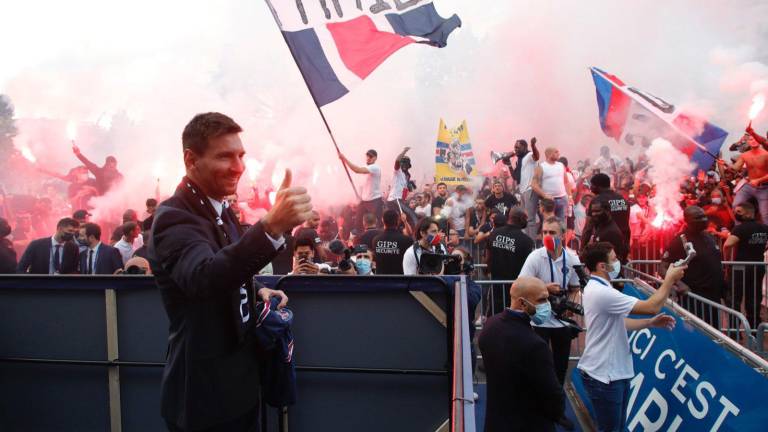 Lionel Messi en su presentación con el PSG.
