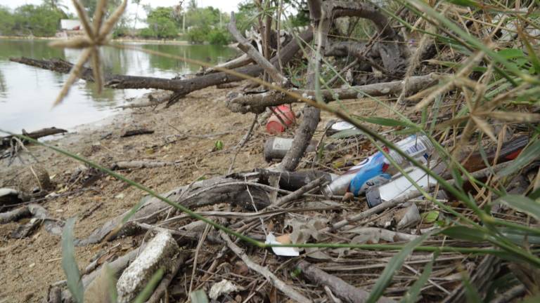 La contaminación en el estero se encontraba llena de desechos dejados por la gente que utiliza la zona como punto de reunión.