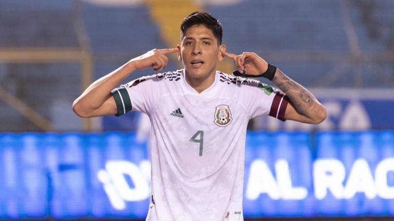 Edson Álvarez marca el gol de la Selección Mexicana.