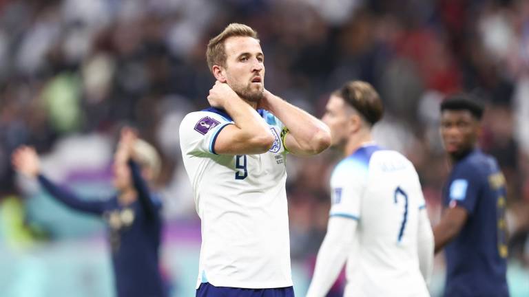 Harry Kane lamenta la eliminación de Inglaterra.