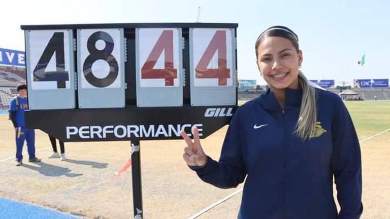 Paulina Cázarez Carrasco, con la marca lograda en la Universiada Nacional 2022, celebrada en Ciudad Juárez en días pasados.