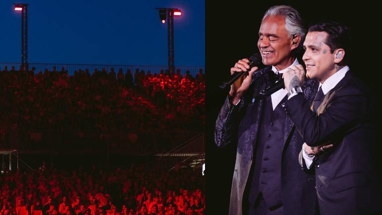 Christian Nodal participa en el concierto por el 30 aniversario de Andrea Bocelli.
