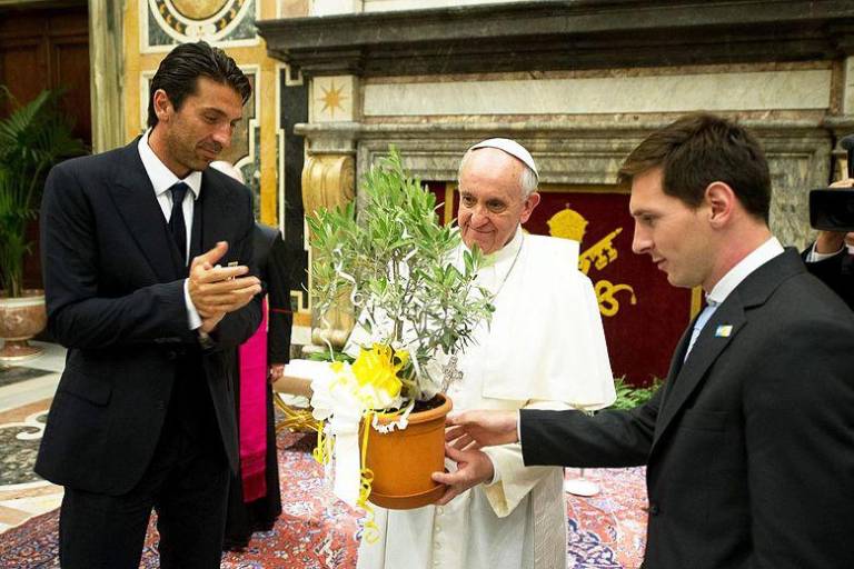 Lionel Messi se despide del Papa Francisco