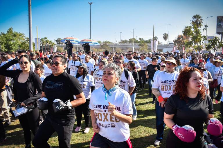 Culiacán vibra con masiva clase de boxeo por la paz