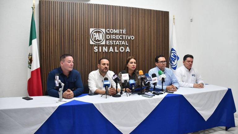 Conferencia de prensa de la dirigencia en Sinaloa del PAN.